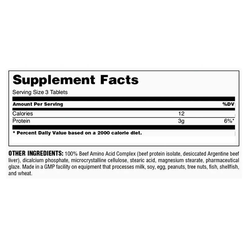 100% Beef Aminos 200 TABLETAS - UNIVERSAL NUTRITION - Alphasuplestore