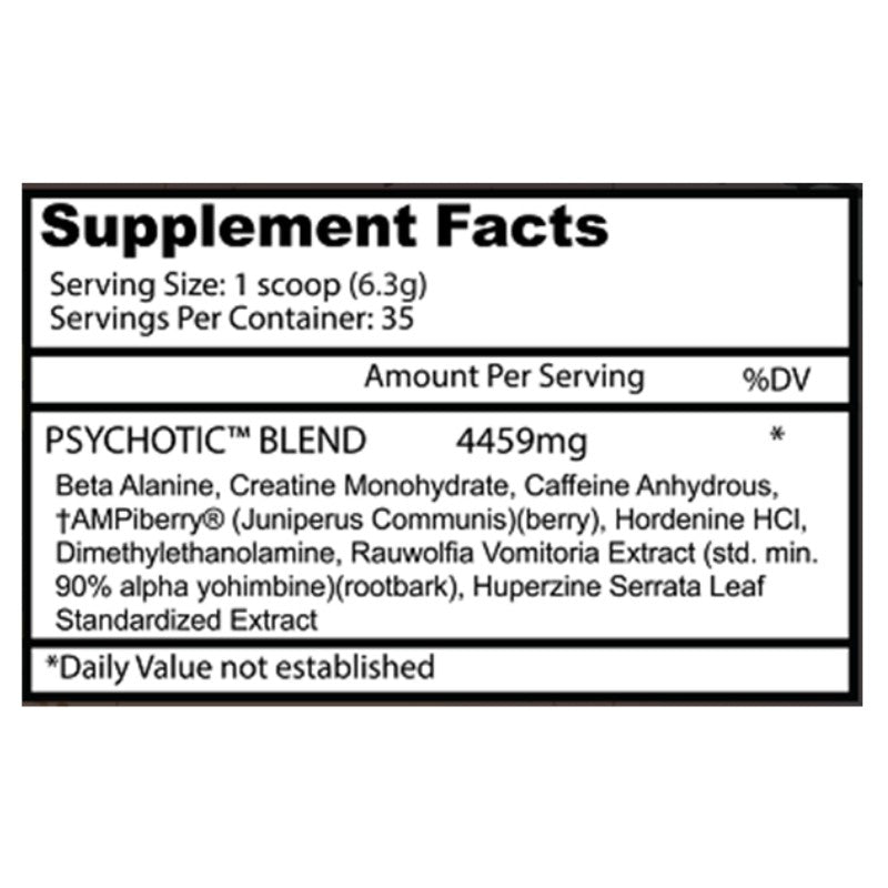 PSYCHOTIC Infused Pre-Workout – 219 grs / 35 servicios