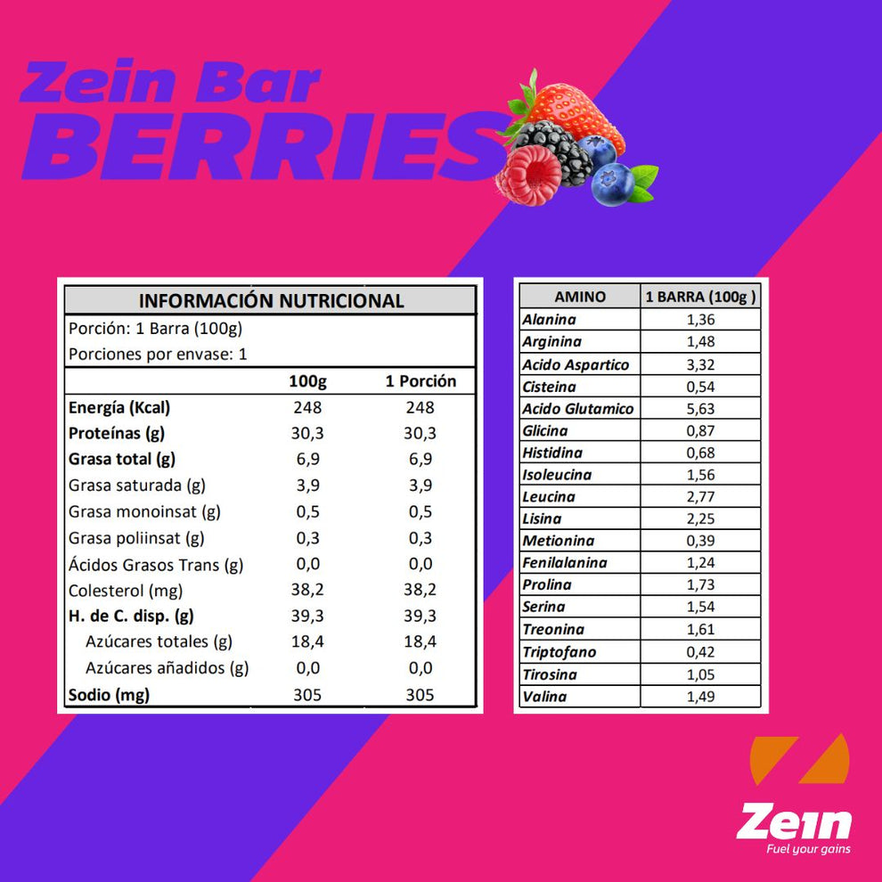BOX DE 12 BARRAS DE PROTEINA ZEIN BAR 100GR NORMAL O MIXTA - ZEIN