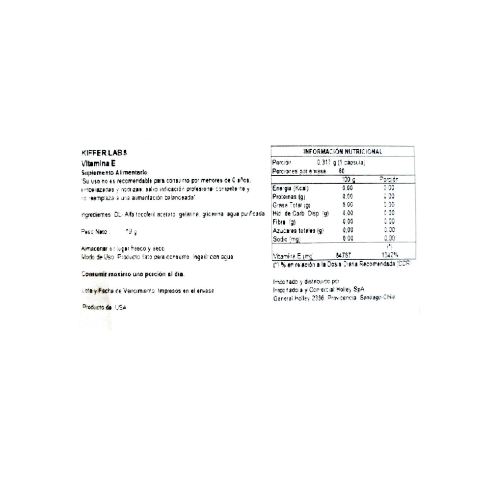 VITAMINA E 400 IU 60 SOFTGELS - KIFFER