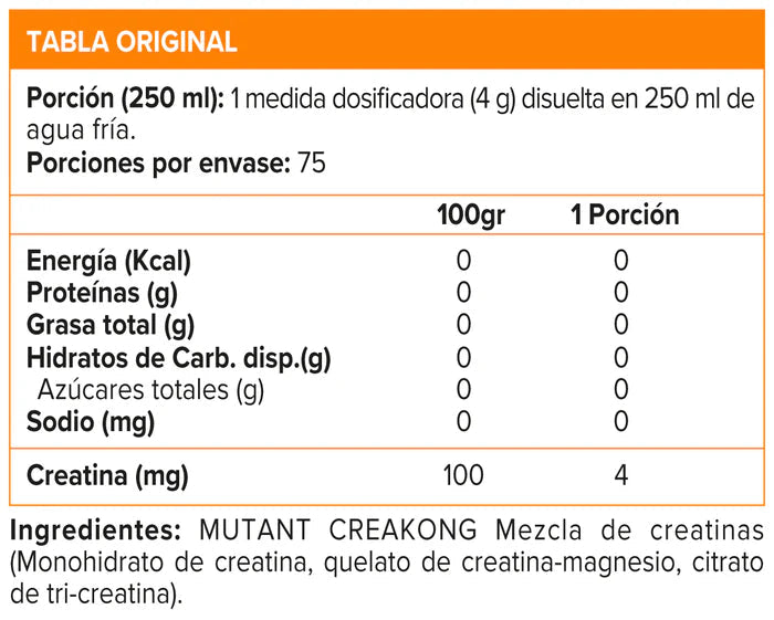 CREAKONG CREATINA 300GR - 75 SERVICIOS