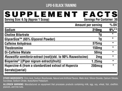 Lipo 6 black training - 30 Servicios - Nutrex