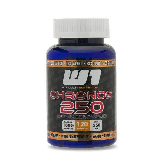 Cafeína 250mg Chronos 120 Cápsulas - WINKLER NUTRITION - Alphasuplestore