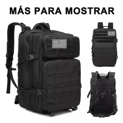 MOCHILA NEGRA TIPO MILITAR 45LT
