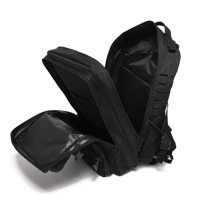 MOCHILA NEGRA TIPO MILITAR 45LT