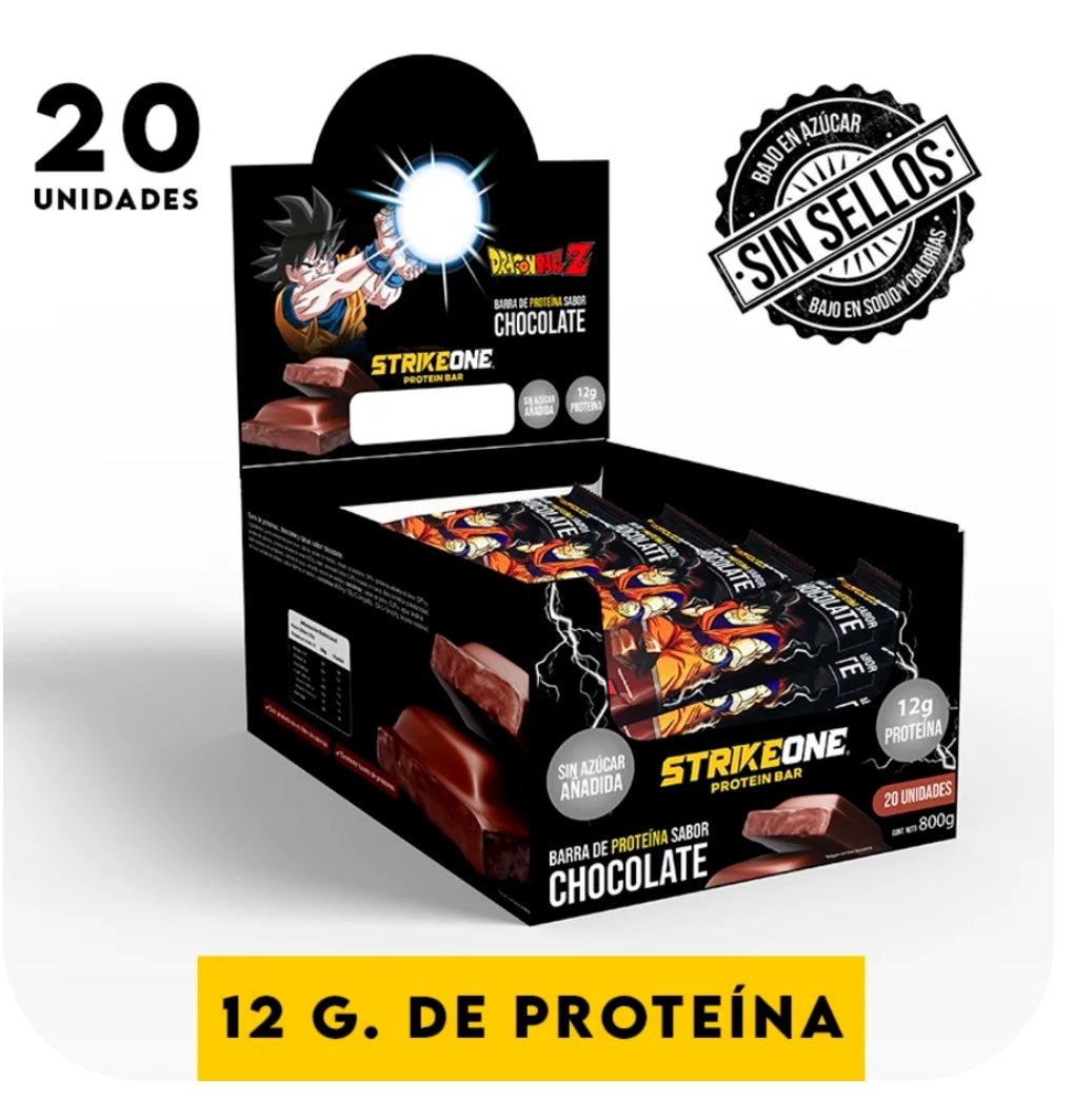BARRA DE PROTEINA 12 GR - STRIKE ONE BOX 20 UNIDADES - 4 VARIEDADES