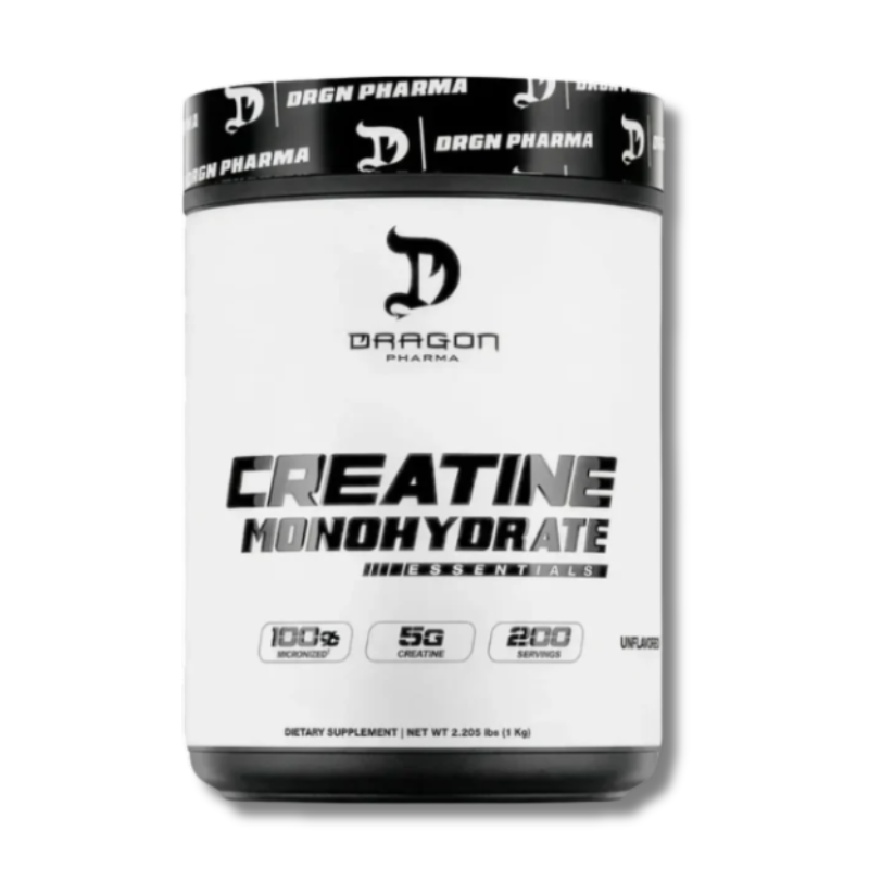 CREATINA MONOHYDRATE ESSENTIALS - 1 kg / 200 SERVICIOS SIN SABOR - DRAGON PHARMA