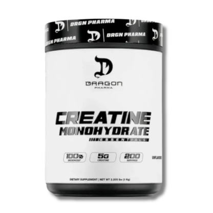 CREATINA MONOHYDRATE ESSENTIALS - 1 kg / 200 SERVICIOS SIN SABOR - DRAGON PHARMA