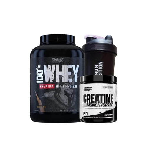 PACK PROTEINA 100% WHEY PREMIUN 5LBS + CREATINA 300GR + SHAKER - NUTREX