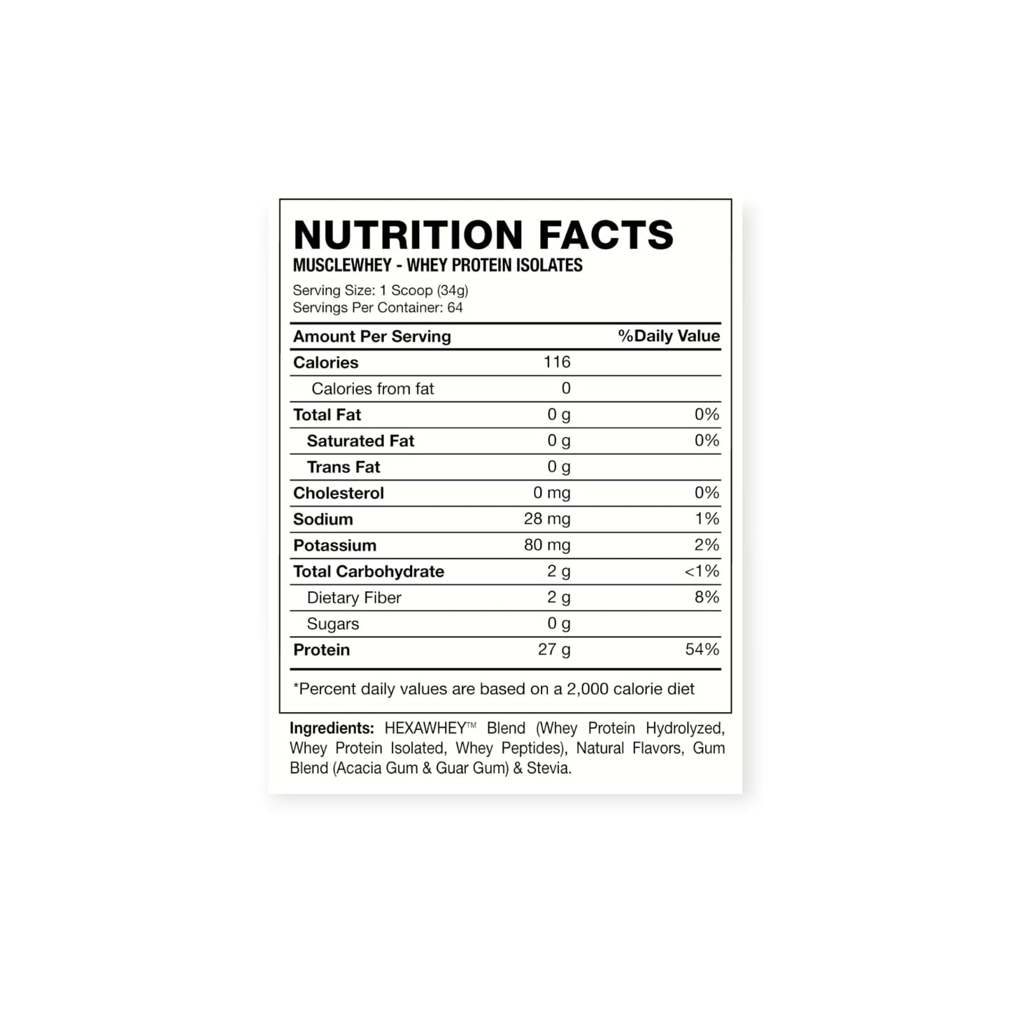 PROTEINA MUSCLE WHEY 4.8LB 64 SERVICIOS - HEXACORE COOKIES EXTREME