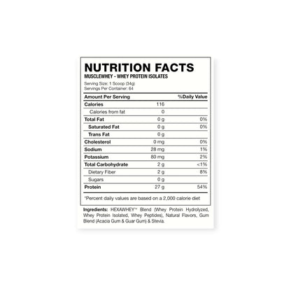 PROTEINA MUSCLE WHEY 4.8LB 64 SERVICIOS - HEXACORE COOKIES EXTREME
