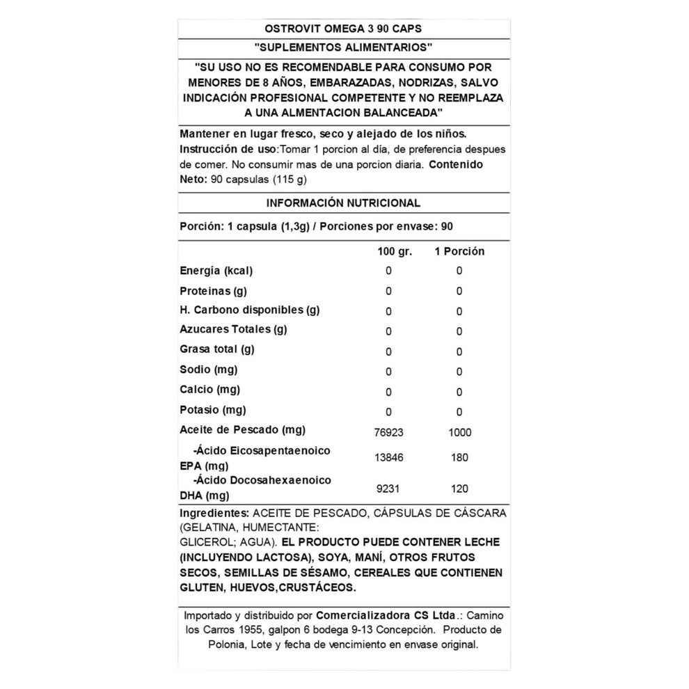 Omega 3 en Cápsulas Ostrovit