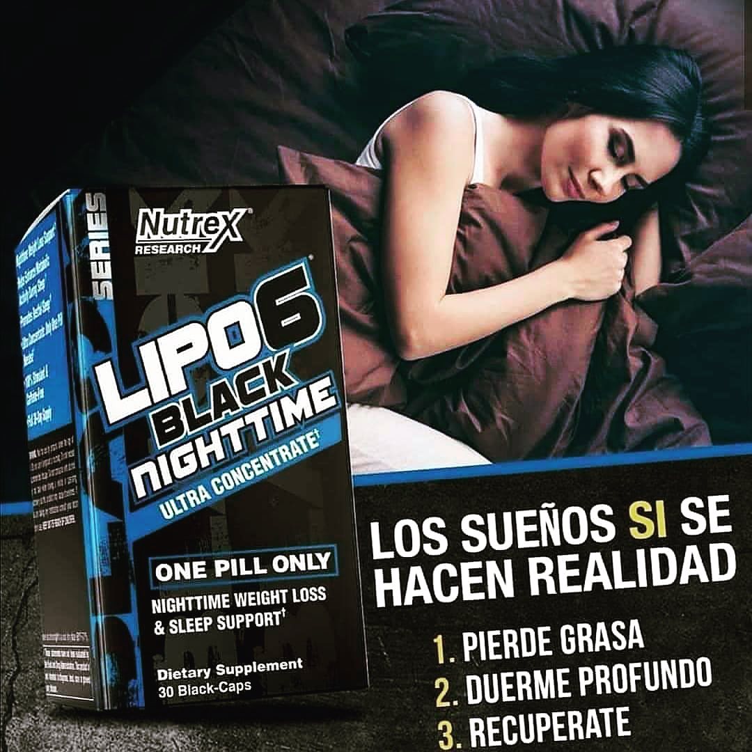 Lipo 6 Black Nighttime - 60 Cápsulas - Nutrex