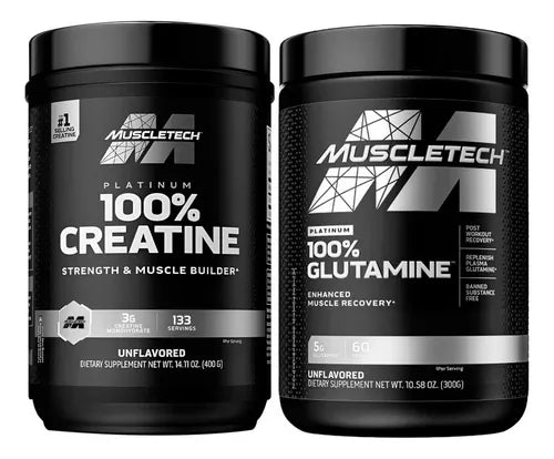 CREATINA PLATINUM 80SV + GLUTAMINA PLATINUM 60SV - MUSCLETECH